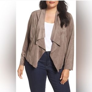KUT from the Kloth Suede Feel‎ Open Front Tayanita Blazer, size Small, Buff